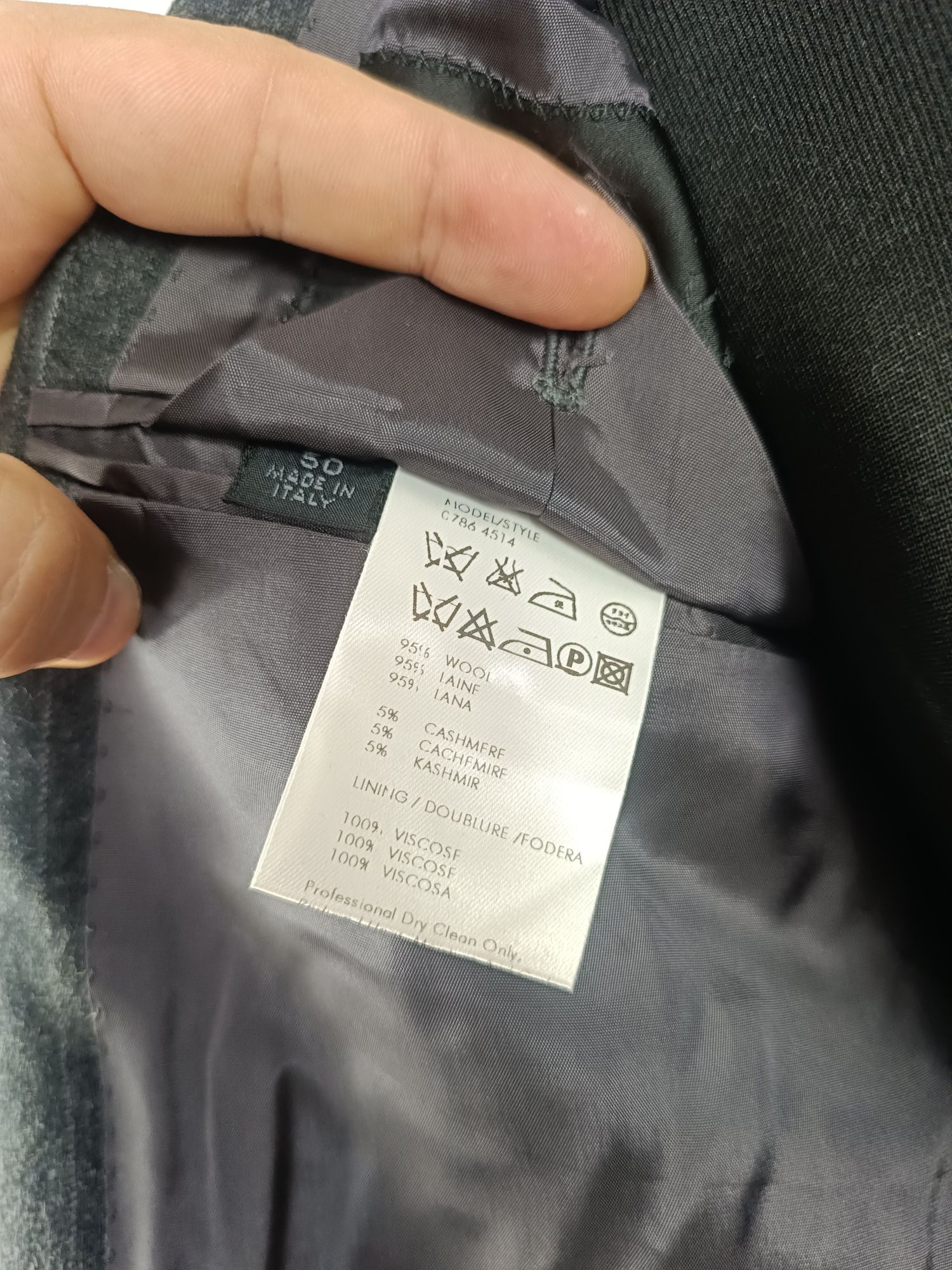 Wełniana marynarka z domieszką kaszmiru marki Calvin Klein rozmiar 50