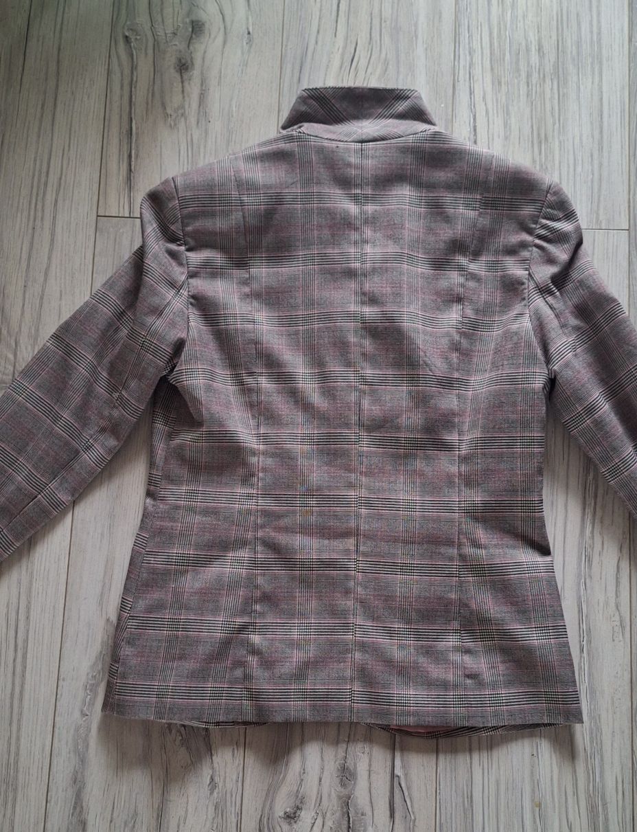 Żakiet szary w kratkę Authentic marynarka rozm.38