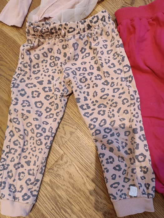 Zestaw spodnie Smyk Elza ocieplane bluzeczka Zara 98 tiul