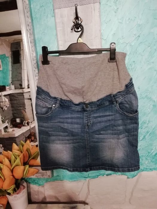 Super spódnica  jeansowa ciążowa XL.. Pas 100