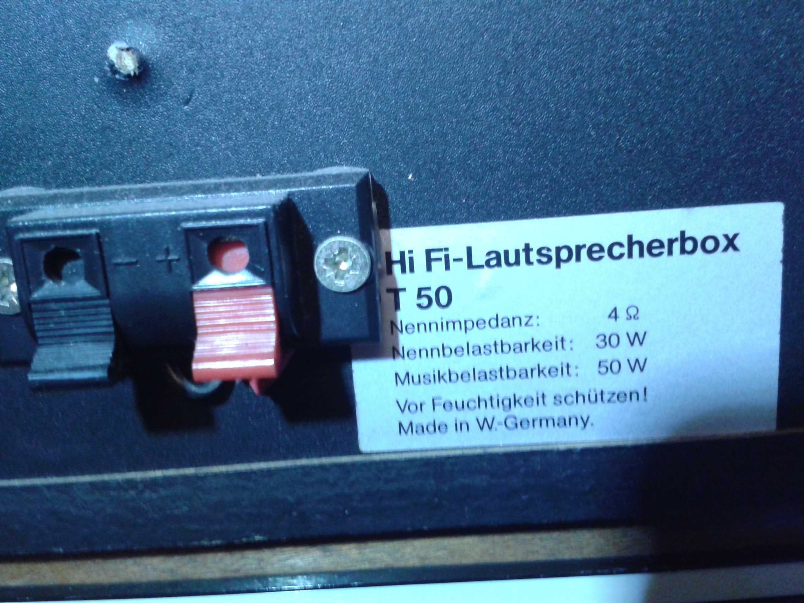 Kolumny Hi Fi-Lautsprecherbox T50 Made in W-Germany