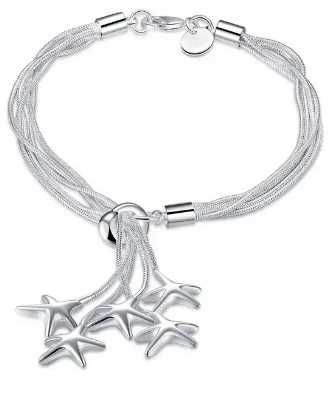 Modna srebrna biżuteria naszyjnik dla kobiet rozgwiazdy