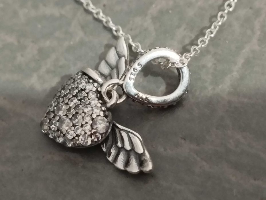 Колье Pandora сердце Ангела с крыльями (S925)