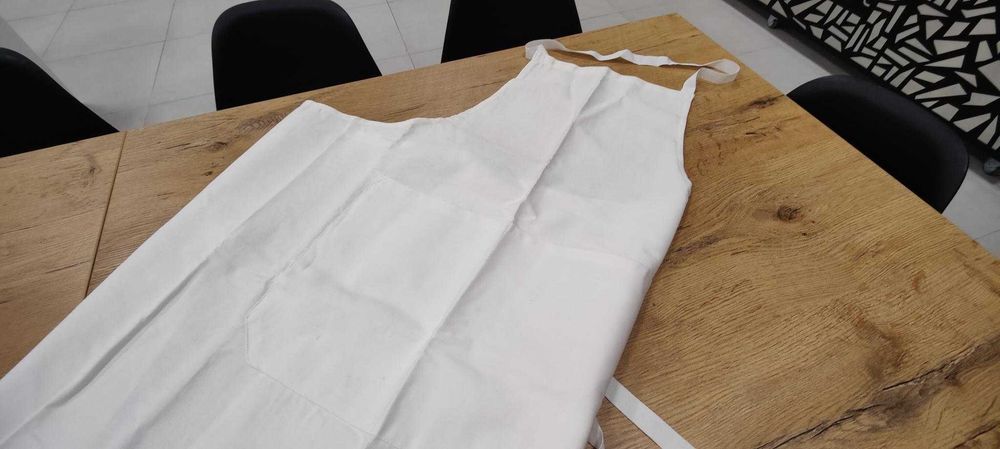 WYPRZEDAŻ EKSPOZYCJI - Fartuch szefa, długi biały Robur Pise - nowy