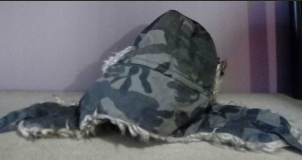 Czapka uszatka moro mniejsza xs/s