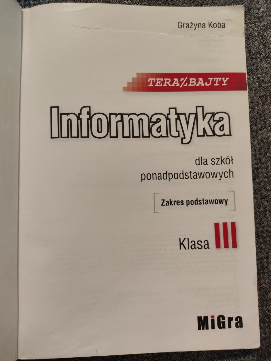 Podręcznik Informatyka 3 Migra zakres podstawowy