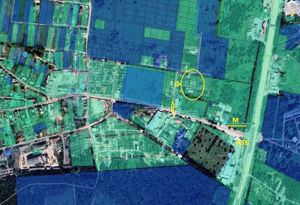 № 13840 -Ділянка в Зарічанах, на початку. Рівна, суха, фундамент 14х14