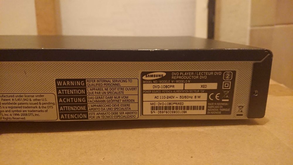 Odtwarzacz DVD Samsung DVD-1080PR na części