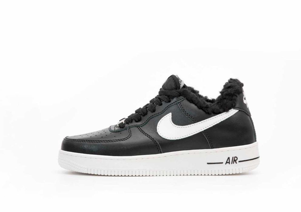 Унисекс зимние кожаные кроссовки Nike Air Force 1 '07 Low зимові найк