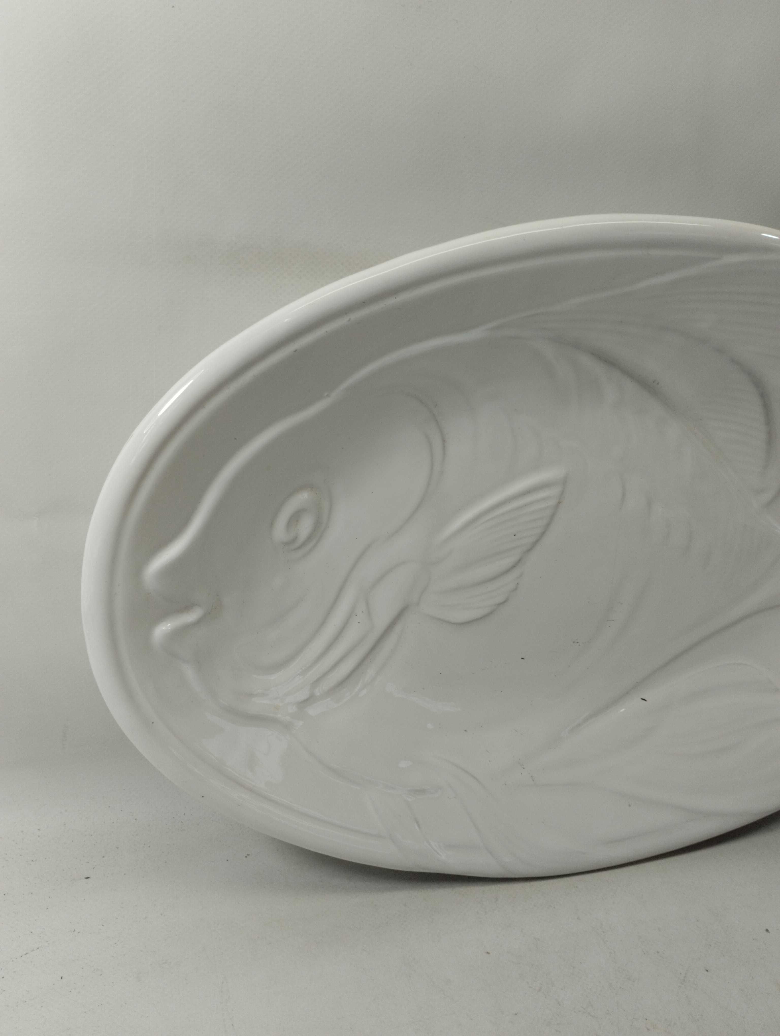 Talerz Dekoracyjny Porcelanowy Włoski Ryba