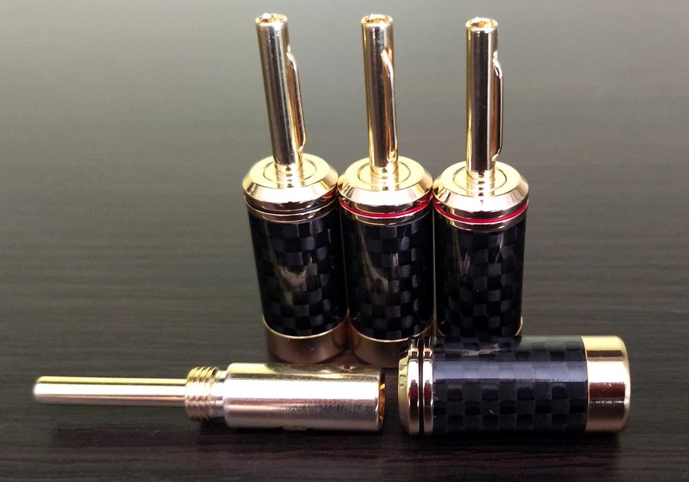 wtyk głośnikowy banany Valab Carbon CuTe Gold