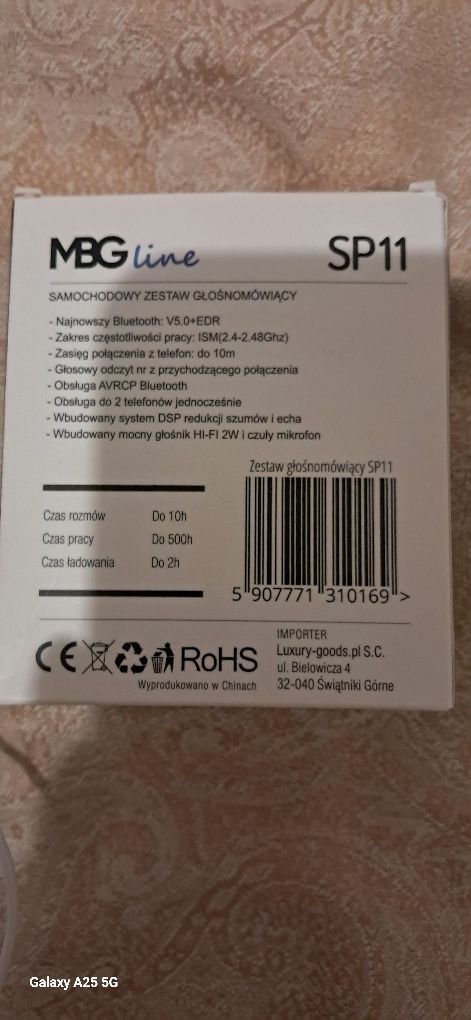 Zestaw głośnomówiący do samochodu bluetooth