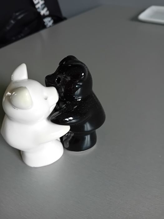 urocze przyprawniki na sól i pieprz w kształcie przytulających misiów