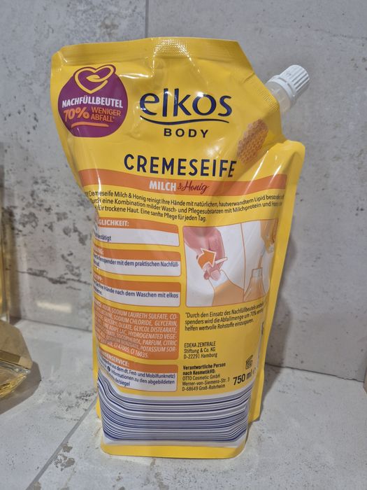 SUPER CENA!!! Niemieckie Mydło w płynie Elkos miód i mleko 750ml