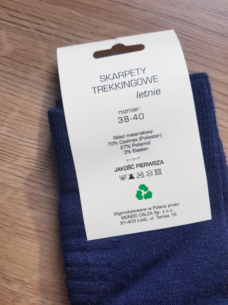 Nowe skarpety męskie trekkingowe letnie marki Mondo Calza roz 38-40.