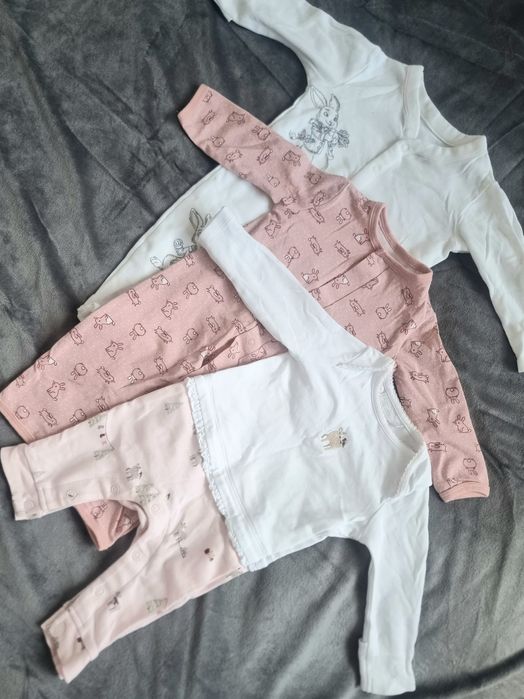 Zestaw 3x piżamka kombinezon rampers pajacyk dla dziewczynki 62/68