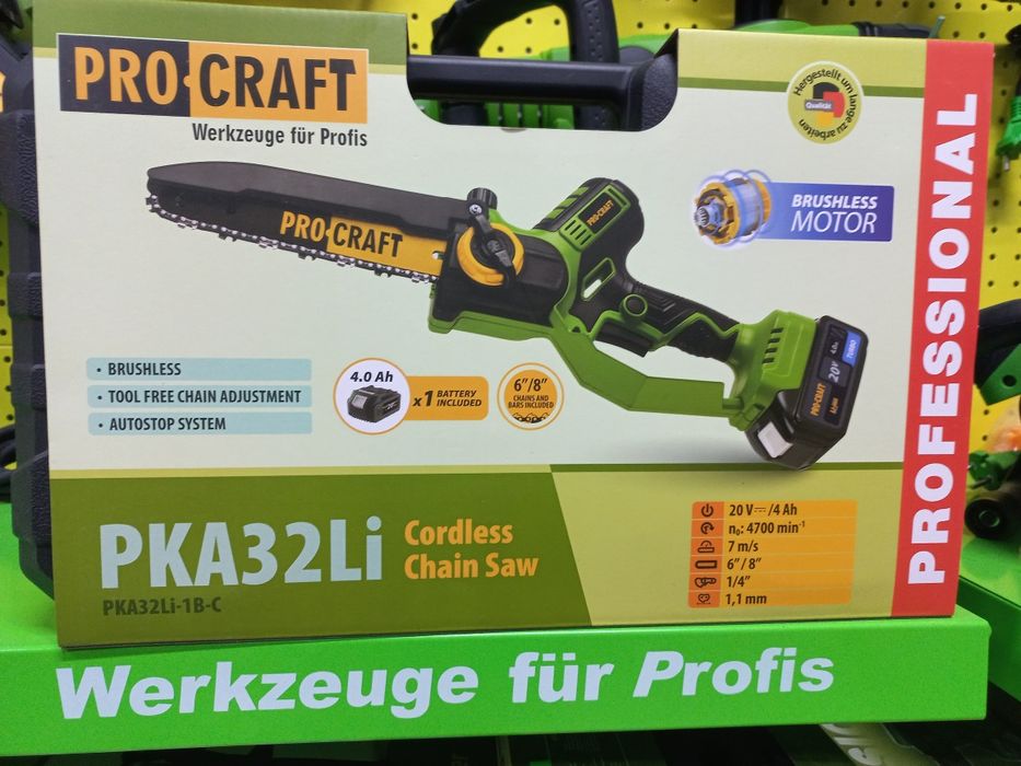 Procraft PKA32Li (1 АКБ) • Міні-пила 20В • Гарантія 3 роки