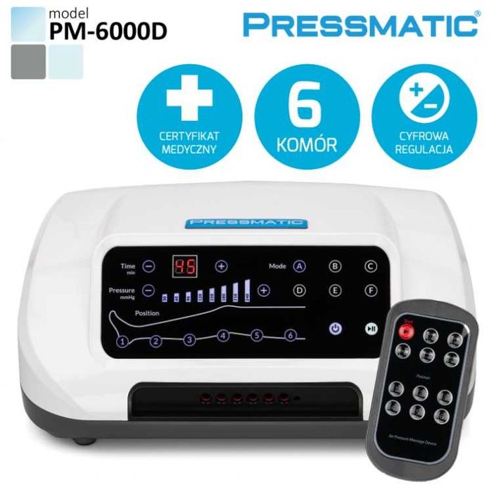 Pressmatic PM-6000D do presoterapii drenażu limfatycznego + mankiety