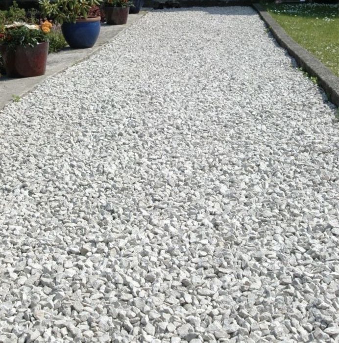 Biały Kamień ŚMIETANKOWY Grys na Rabaty Opaski Kruszywo Ozdobne Żwir