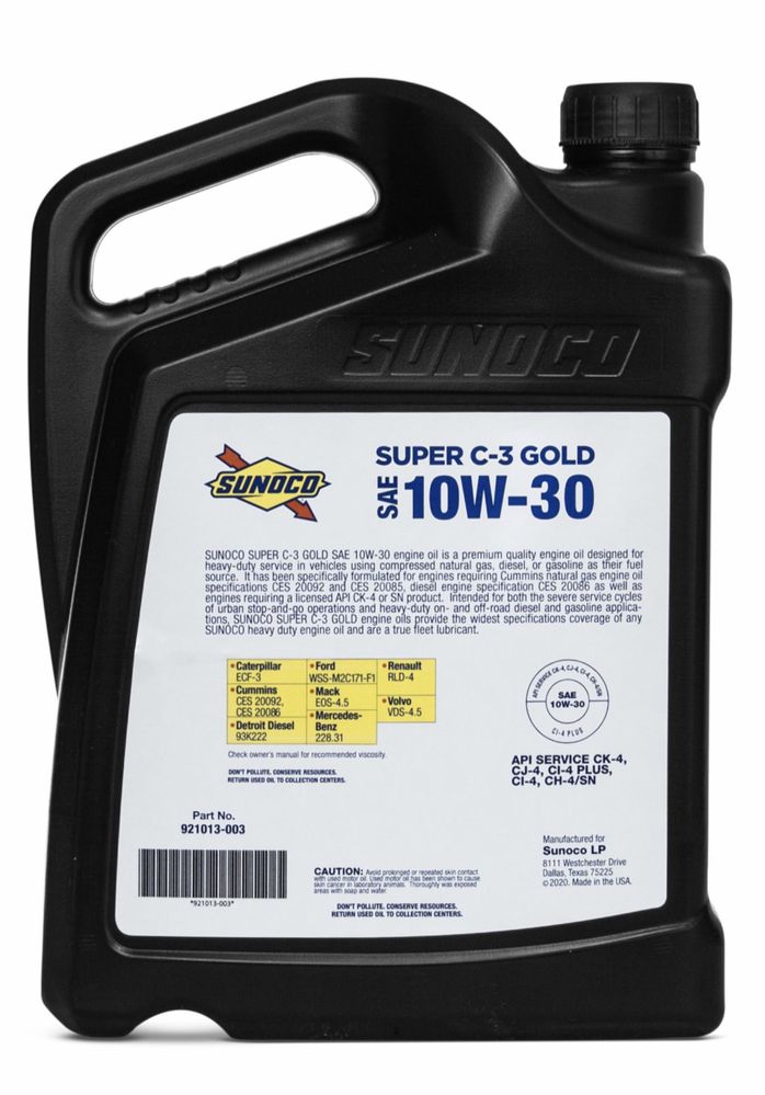 Универсальное Моторное масло Sunoco Super C-3 Gold 10W-30 3.78 л,