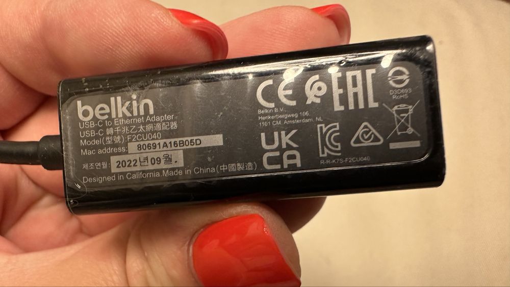 Belkin - перехідник USB-C до Ethernet, новий, дві штуки в наявності