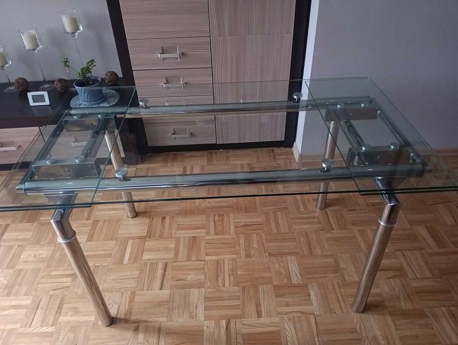 Stół szklany rozkładany solidny