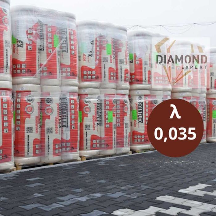 Wełna Mineralna 15cm Poddasza Domy Szkieletowe 0,035  Wata Mata Rolki