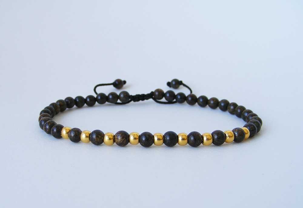 Bransoletka wikingów męska 24karatowe złoto bronzyt Norwegia Święta