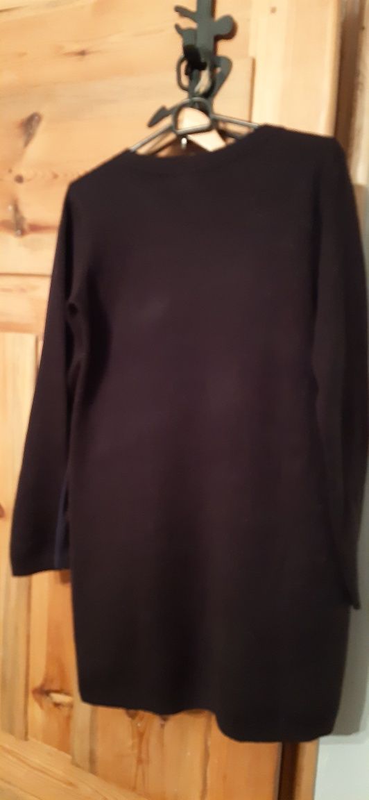 Oversizowy czarny sweter tunika