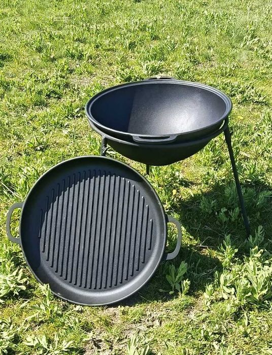 Казан чугунний 8,12,15,18л кришкою сковородою форми Wok В НАЯВНОСТІ