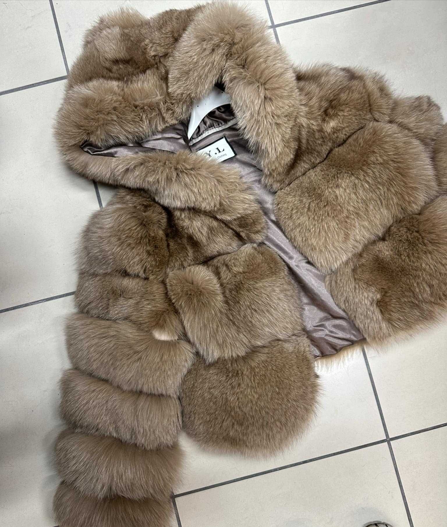 Futro naturalne Lis futrzana kurtka premium
