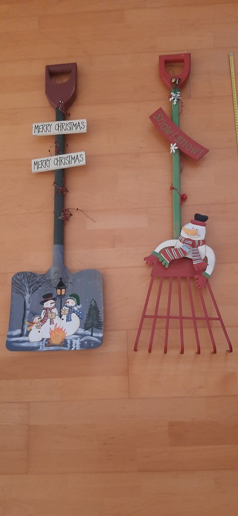 Natal decoração- Pá e vassoura com 1 metro