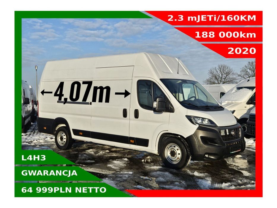 Fiat Ducato L4H3 *64999zł NETTO* 2.3 MultiJET/160KM  Duża Navi, Tempomat, Kamera Czujniki Klimatronik Czujnik martwego pola