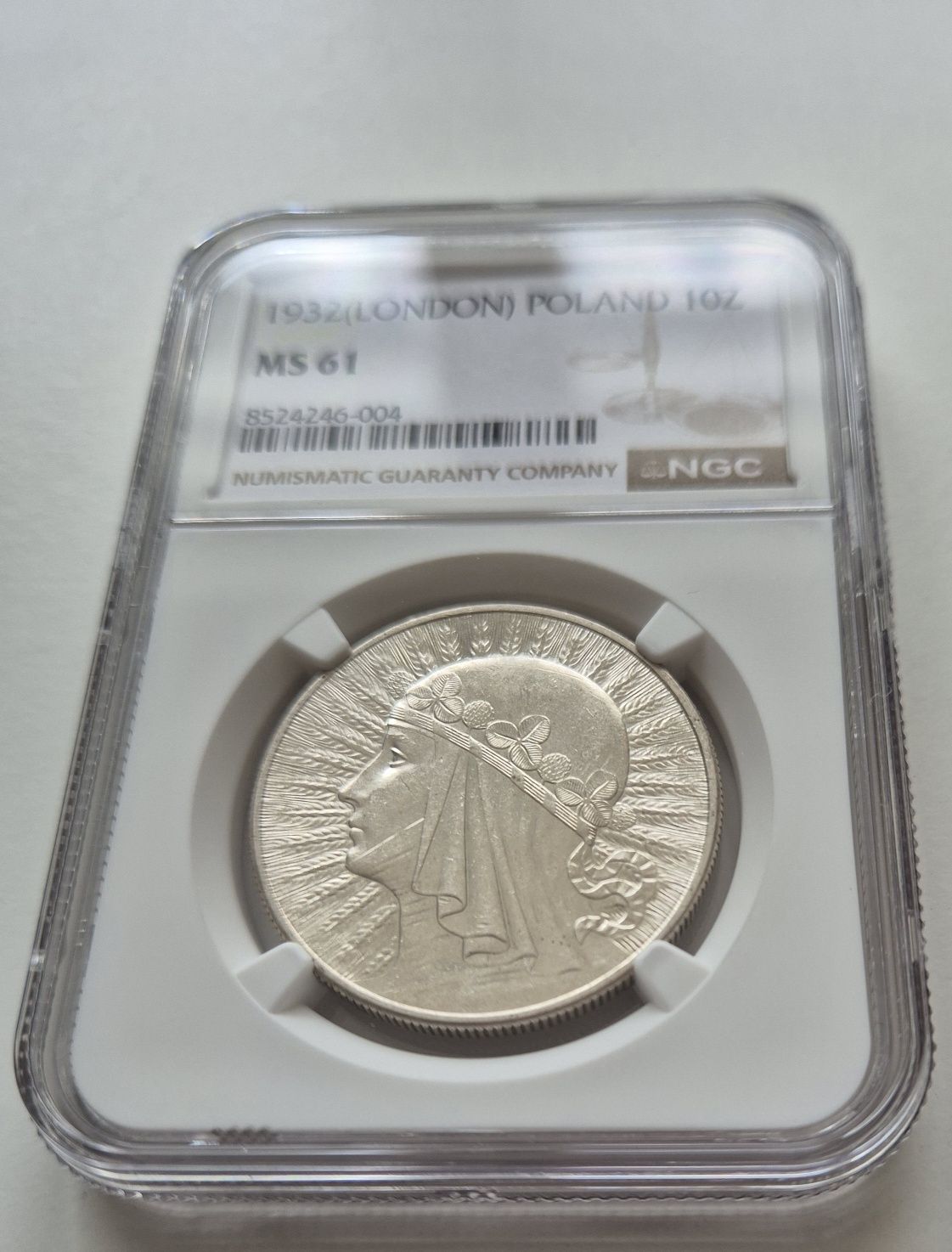 10 złotych 1932 Londyn NGC MS
