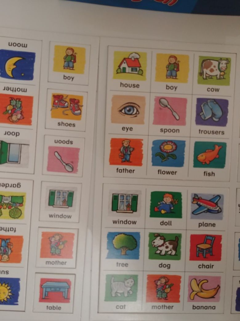 Memo gra angielsku w języku angielskim bingo