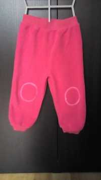 Spodnie polarowe/dresowe w kolorze różowym, rozmiar 86