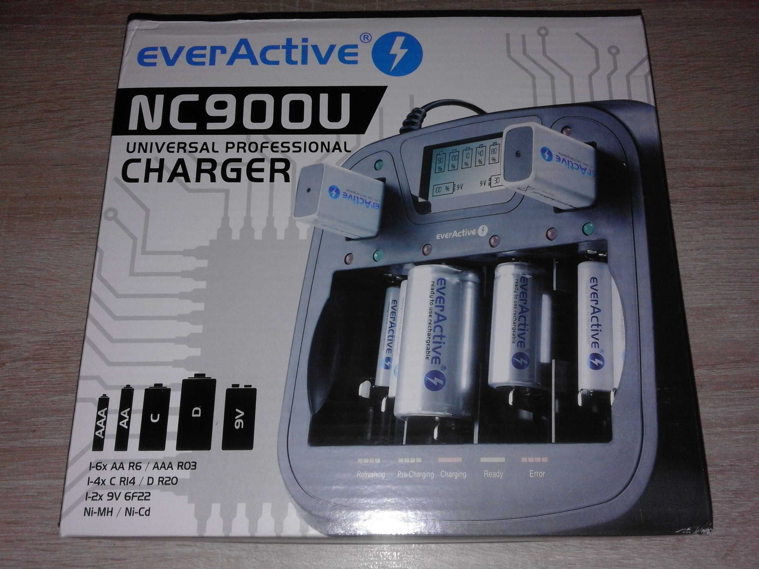 Ładowarka do akumulatorków uniwersalna. EverActive NC-900U.