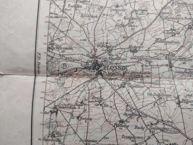 Płońsk mapa niemiecka 1915