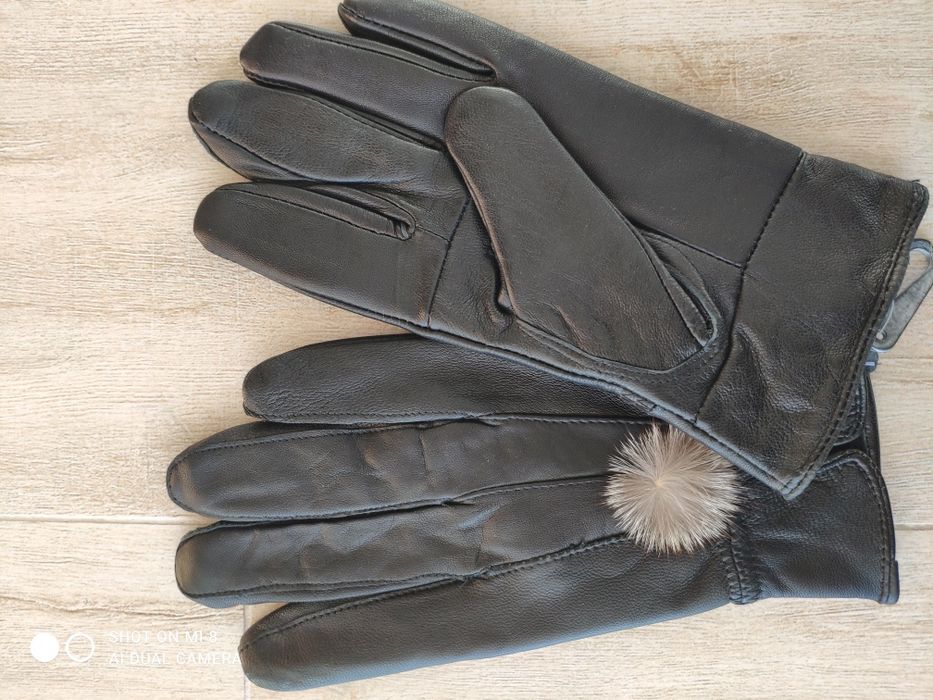 Шкіряні рукавички утеплені