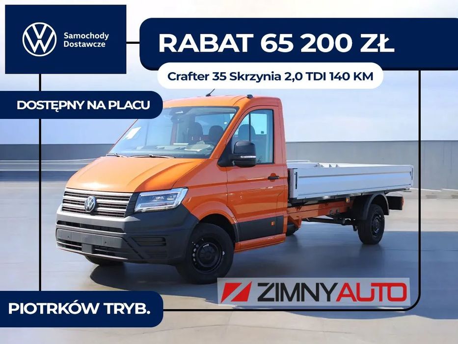 Volkswagen Crafter 35 Skrzyniowy  2,0 TDI 140 KM | Przedni napęd | Manual 6-Biegowy | Dostępny!!!