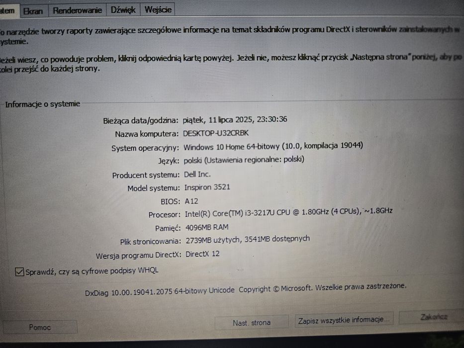 Laptop dell inspiron 3521 intel core i3