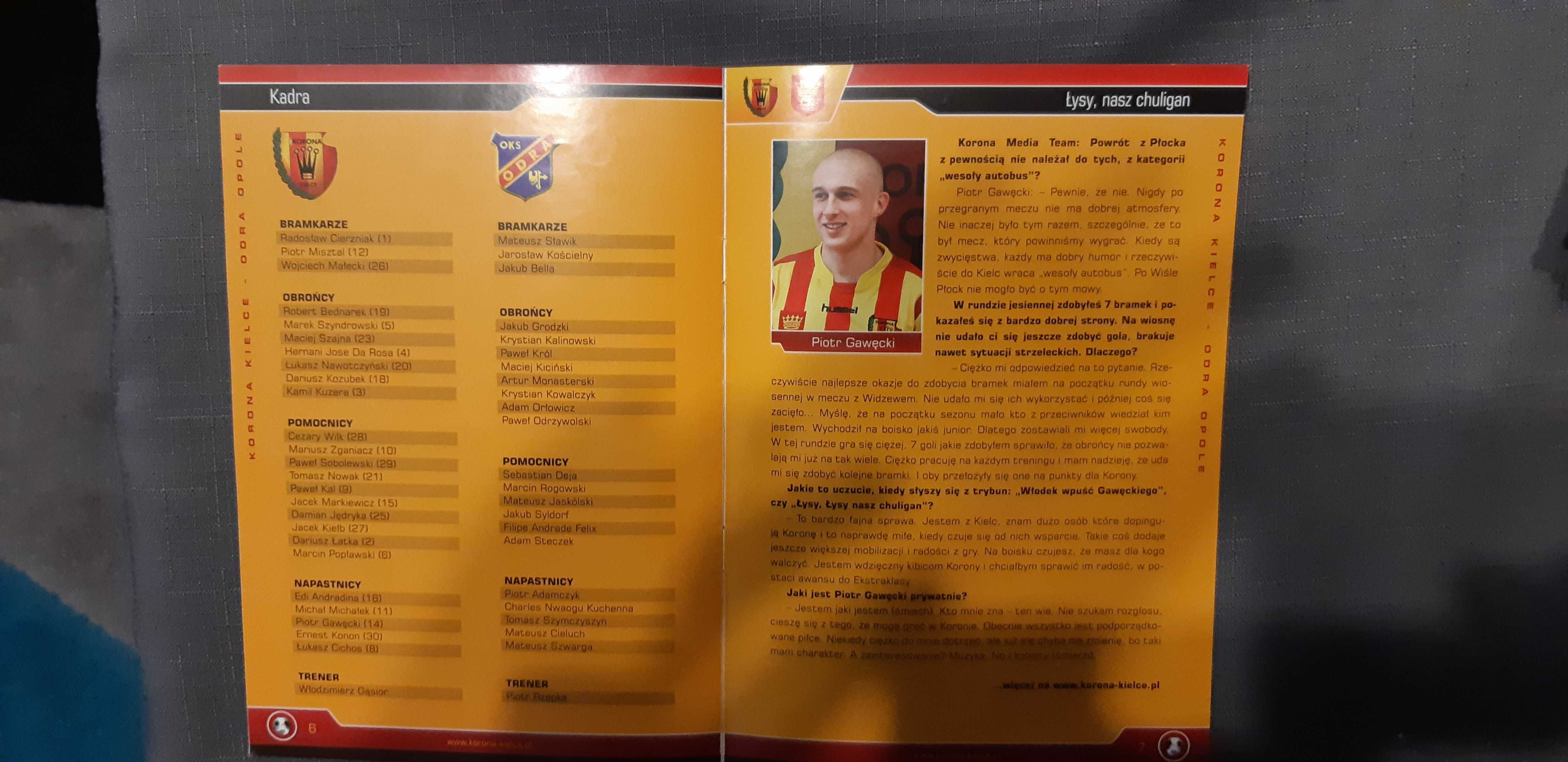 program Korona Kielce -Odra Opole 3 maja 2009