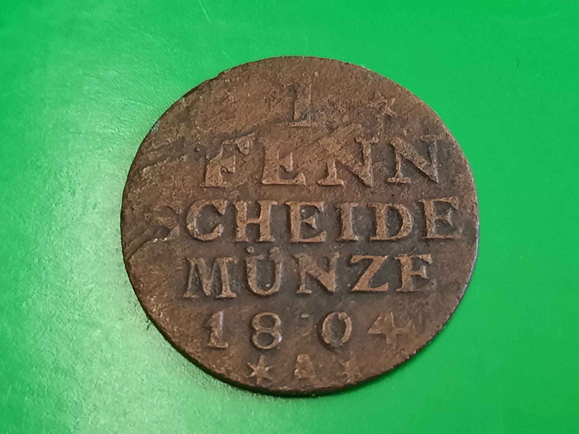 1 pfenning scheide munze 1804