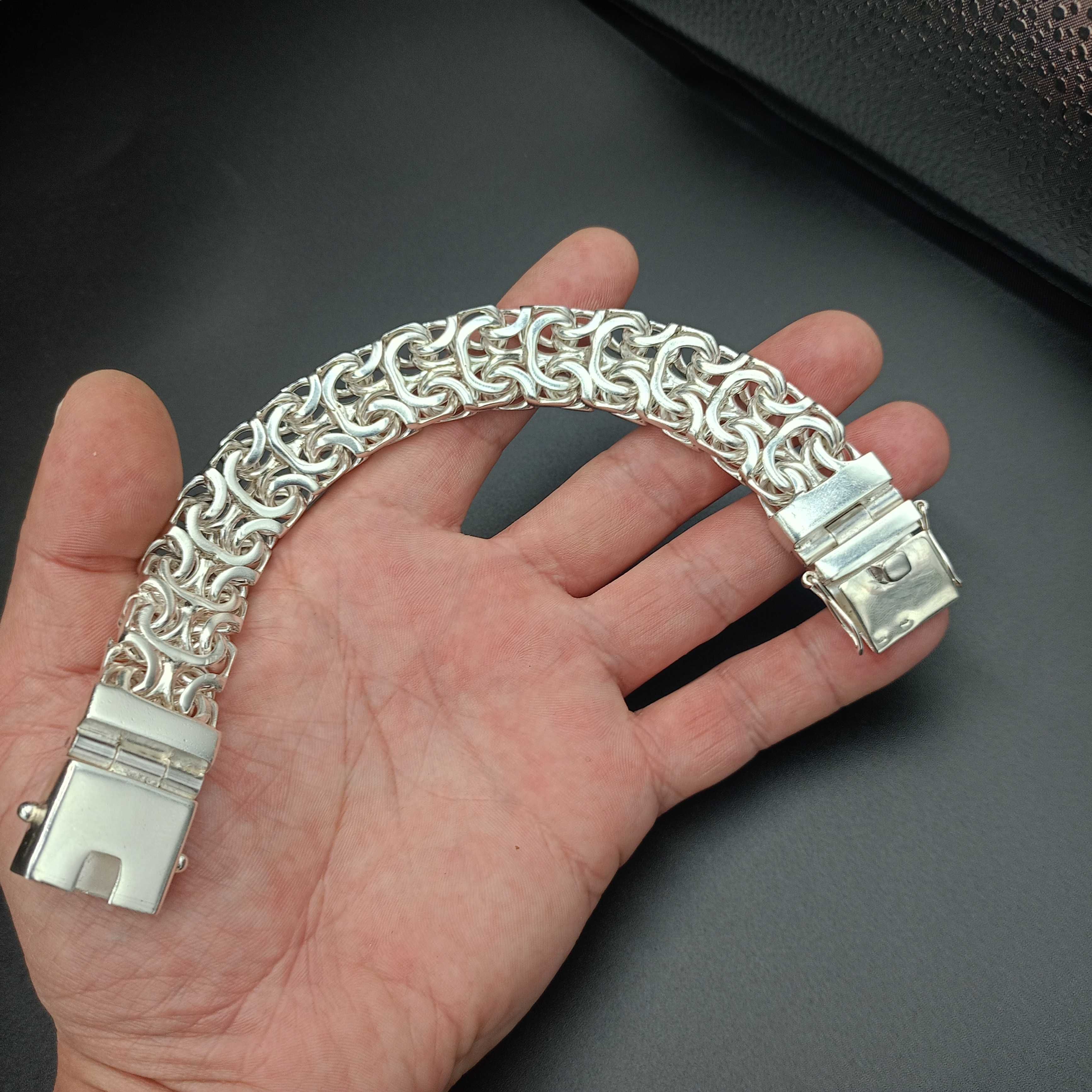 Bransoleta Ramzes mega duża misterne rękodzieło 164g..20mm. Ag925