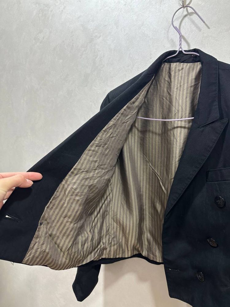 Пиджак жакет черный двубортный укороченный классика xs s