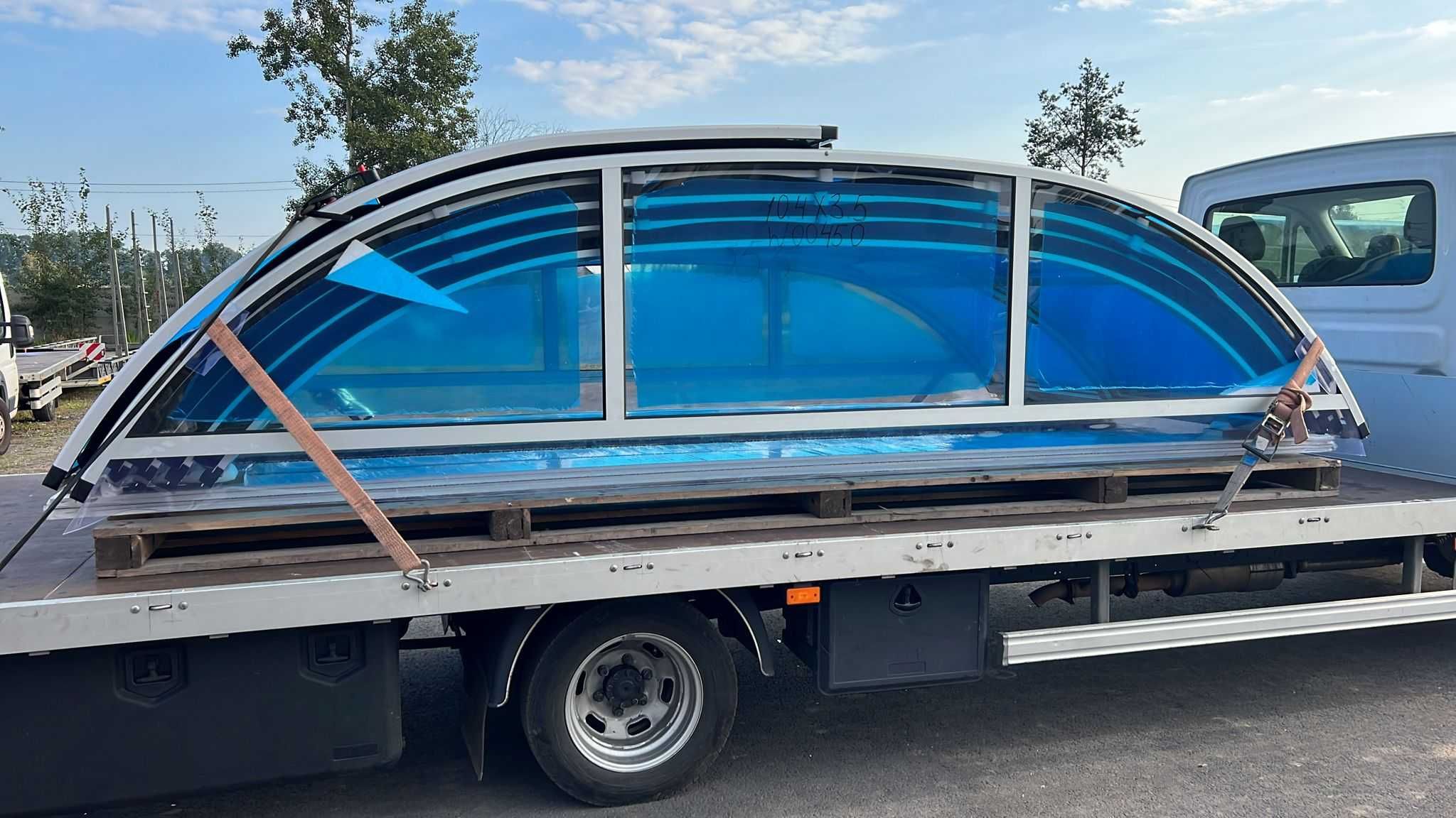 Zadaszenie basenowe Eco Classic 6,40 x 3,40 x 1,05m lite przykrycie