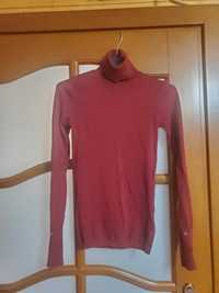 Czerwona bordowa bluzka damska Sinsay golf rozmiar XS 34