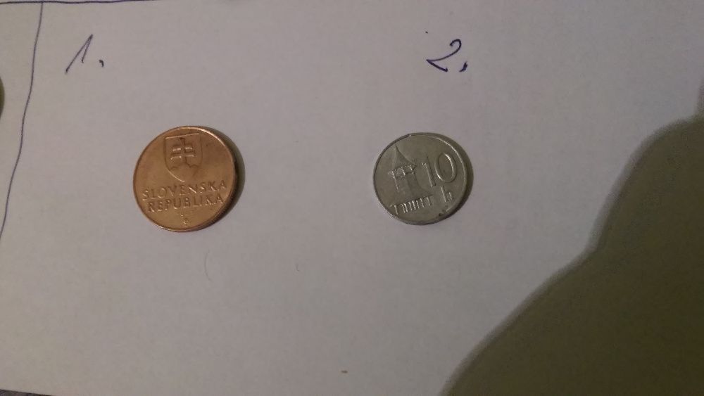 Monety kolekcjonerskie - 1 korona, 10 halerzy Słowacja