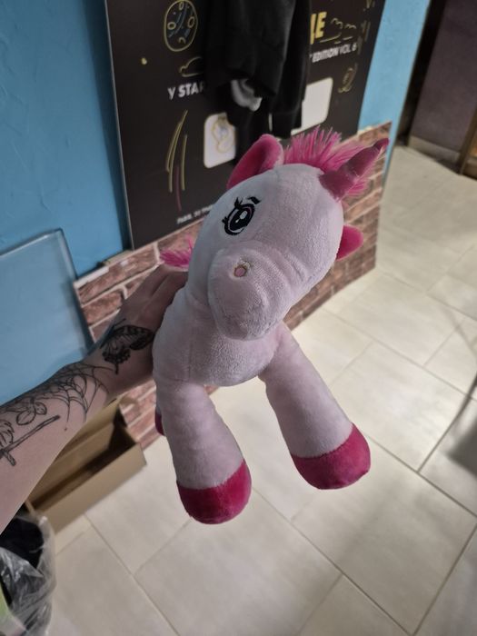 Поні кінь конячка  іграшковий рожевей середній м'який