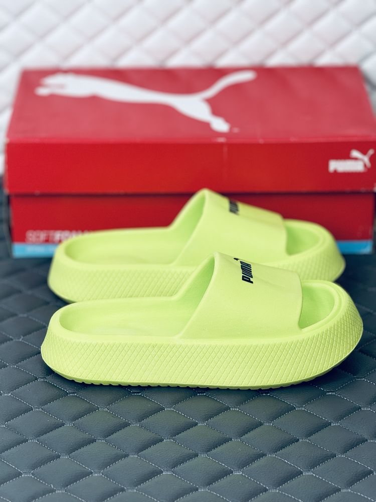 Женские салатовые шлёпанци Puma Lime Slide шлепки Пума салатовые